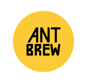 Ant Brew logo pyöreä keltainen